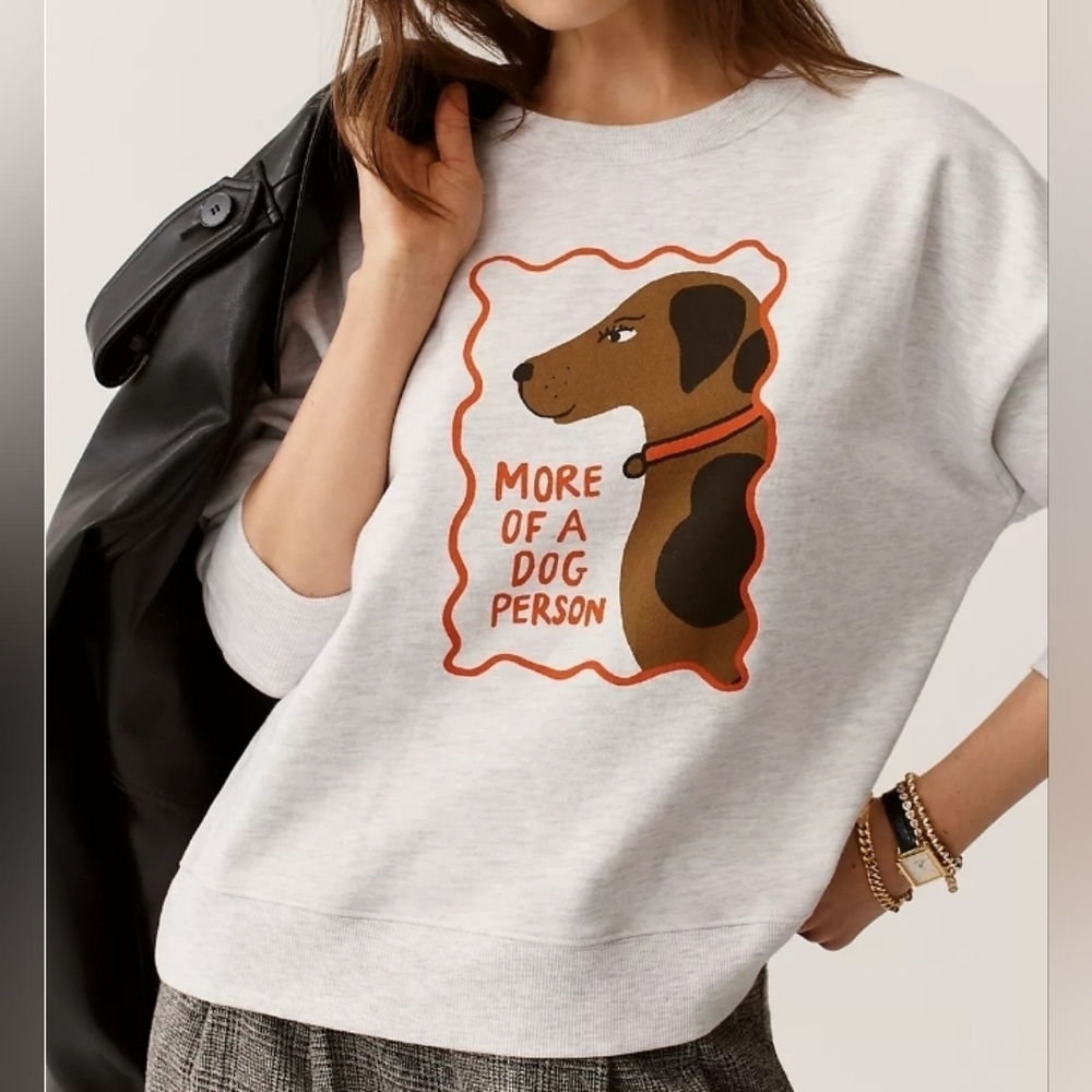 Anthropologie Gray Dog Graphic Sweatshirt